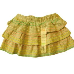 Jumping Beans Cartwheel Scooter Toddler Gray Strip Multicolor Ruffle Skirt 12M